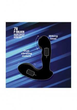 7X P-MILKER Silicone Pspot Stimulator - Black - Afbeelding 5