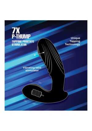 7x P-Thump Tapping Prostate Vibe with Remote Control - Black - Afbeelding 6