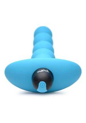 Vibrating Silicone Anal Beads & Remote Control - Blue