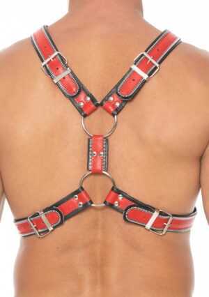 Z Series Scottish Harness - Leather - Black/Red - S/M