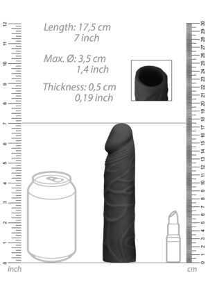 Penis Sleeve 7" - Black - Afbeelding 8