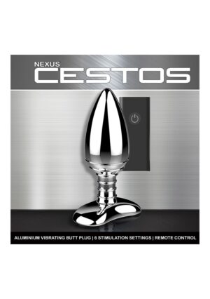 CESTOS Aluminium Remote Control Vibrating Butt Plug - Silver