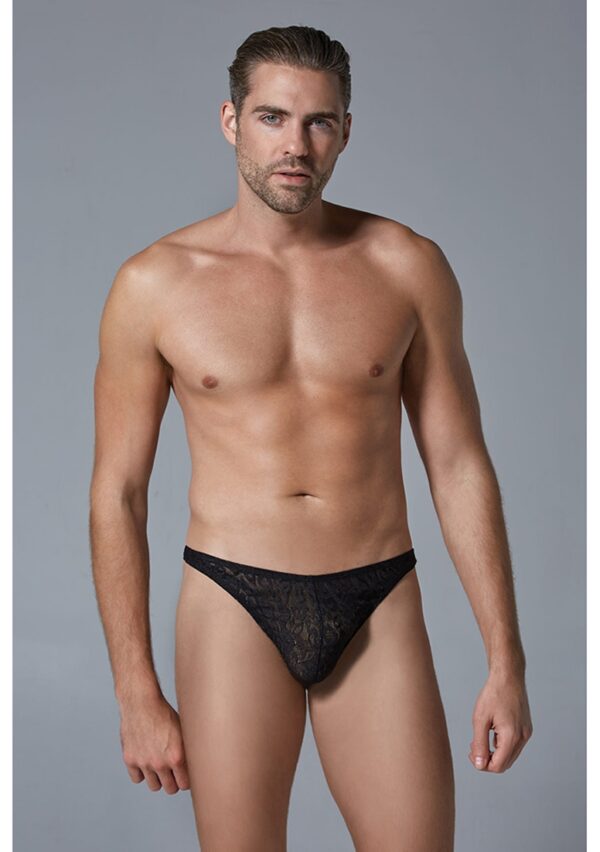 Leopard Thong - Black - S/M