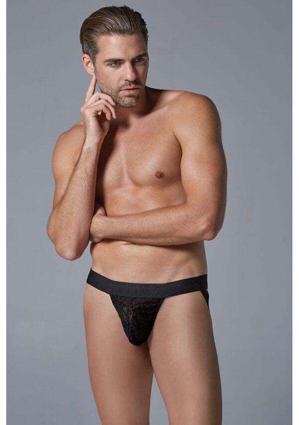 Leopard Jockstrap  - Black - L/XL