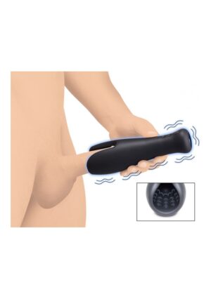 10X Vibrating Silicone Stroker - Black - Afbeelding 4