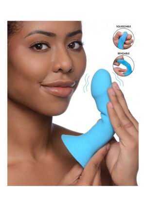 10X Squeezable Vibrating Dildo - Blue - Afbeelding 4