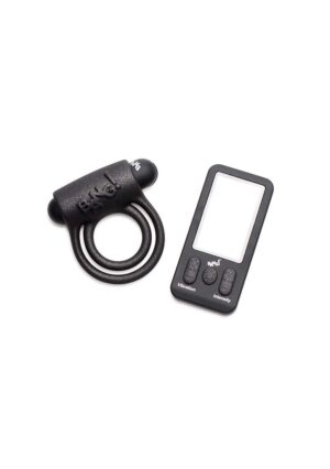 25X Vibrating Silicone Cock Ring + Remote Control - Black - Afbeelding 3