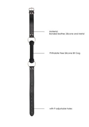 Silicone Bit Gag - With Adjustable Bonded Leather Straps - Afbeelding 6