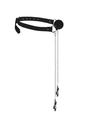 Breathable Ball Gag With Nipple Clamps - Afbeelding 6