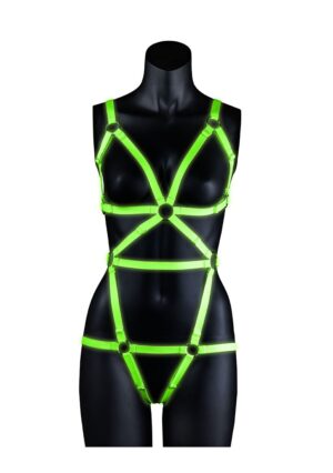 Full Body Harness - GitD - Neon Green/Black - S/M - Afbeelding 4