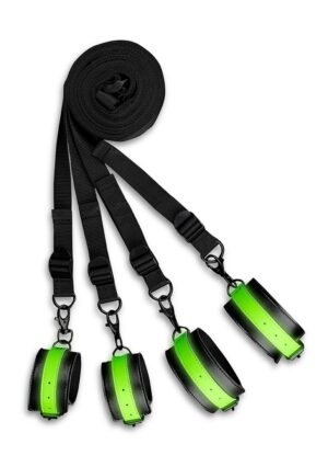 Bed Bindings Restraint Kit - GitD - Neon Green/Black - Afbeelding 5