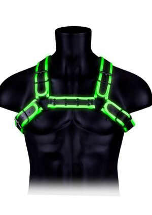 Buckle Bulldog Harness - GitD - Neon Green/Black - S/M - Afbeelding 4