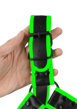 Buckle Bulldog Harness - GitD - Neon Green/Black - S/M - Afbeelding 5