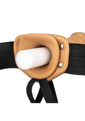 Vibrating Hollow Strap-on No Balls - 8'' / 20.5 cm - Tan - Afbeelding 5