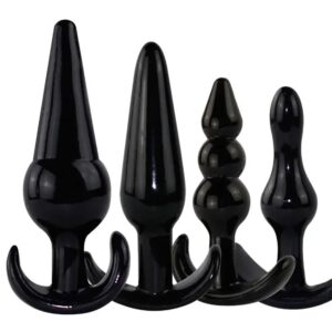 * basic beginners butt plug set black