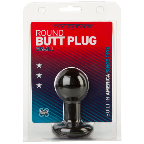 Round Butt Plug - Small - Black