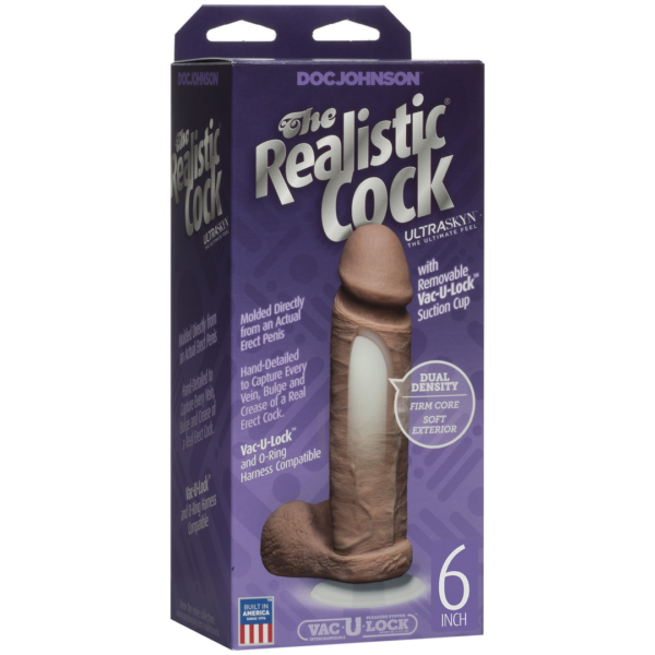 Realistic Cocks -  UR3 - 6 Inch - Brown