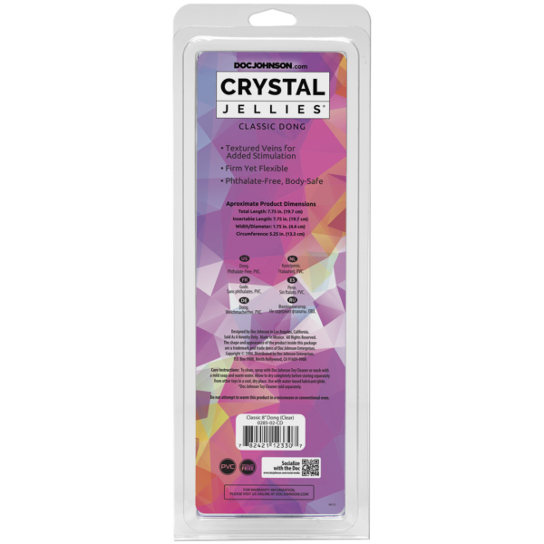 Crystal Jellies - 8 Inch Classic Dong - Transparent