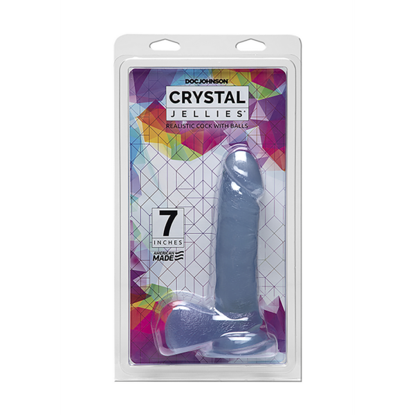 7 Inch Realistic Cock with Balls - Clear