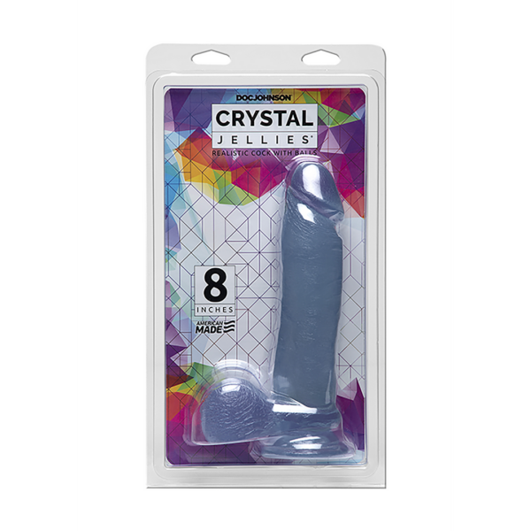 8 Inch Realistic Cock with Balls - Clear