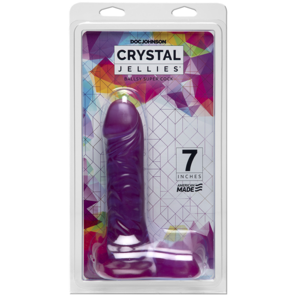 Crystal Jellies - 7 Inch Ballsy Super Cock - Purple