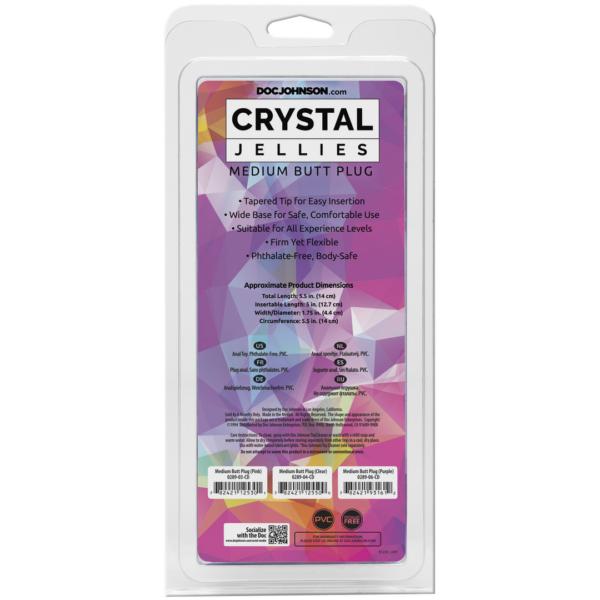 Crystal Jellies - Medium Butt Plug - Pink