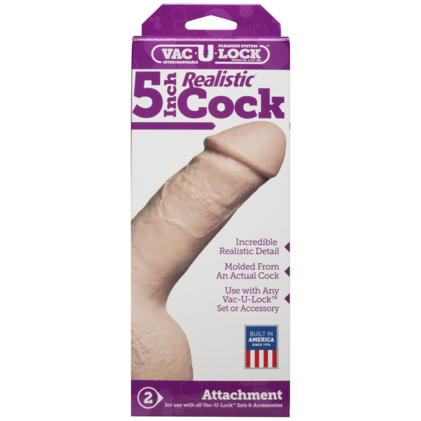 Vac-U-Lock - 5 Inch Realistic Cock - Flesh