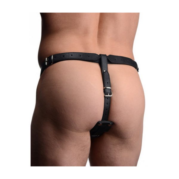 Male Harness with Silicone Anal Plug - Black