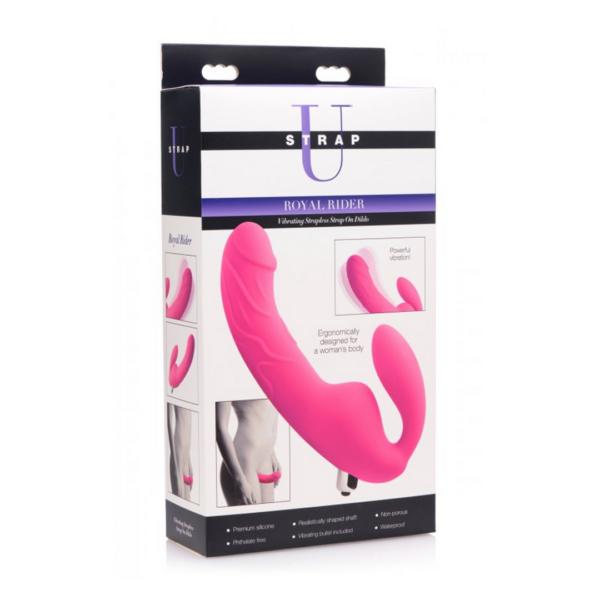 ROYAL RIDER Vibrating Silicone Strapless Strap On  - Purple